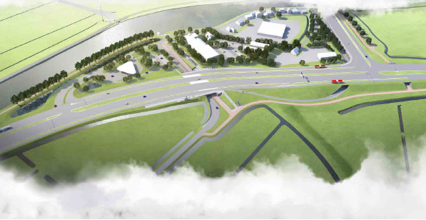 Vogelvlucht impressie toekomstige situatie Het Schouw kruising N235-N247.png